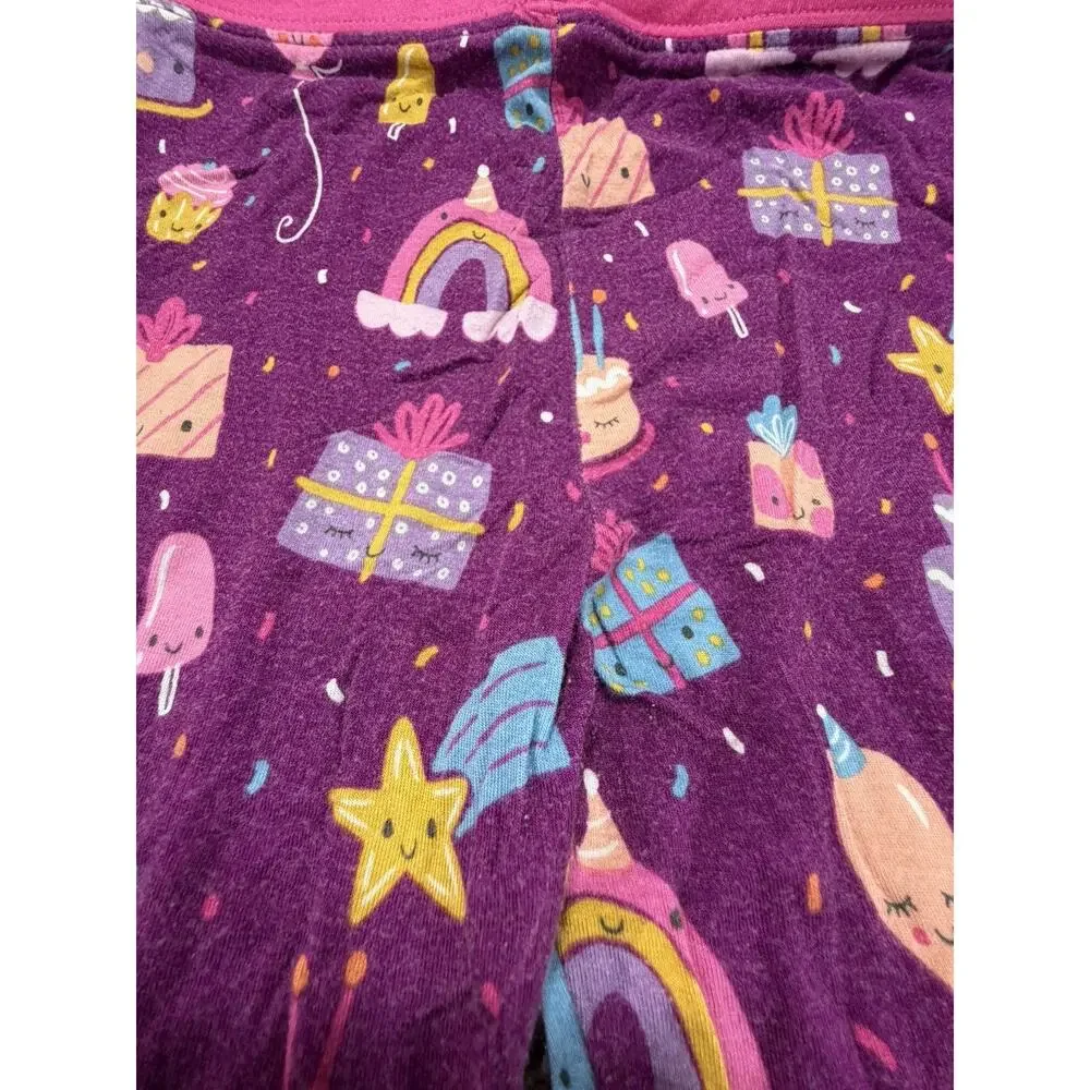 Little Sleepies Kids Purple Birthday Print Long-Sleeve Pajama Set 3T
